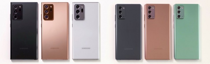 Galaxy Note20 Ultra (left) and Note20 (right)