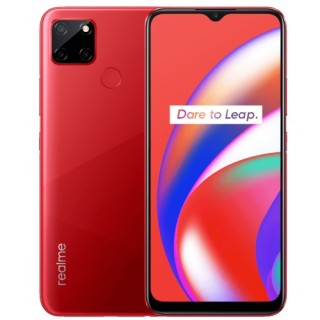 Realme C12 in Marine Blue and Coral Red