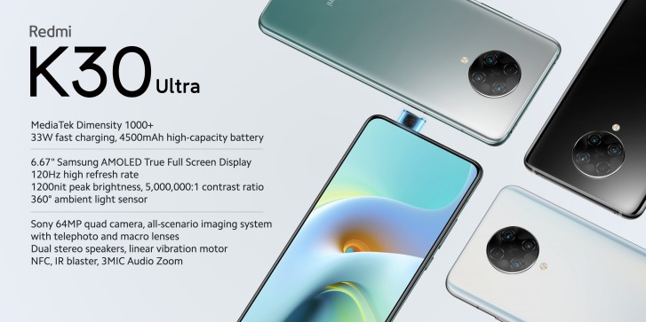 Redmi K30 Ultra trae una frecuencia de actualización de 120Hz y un chipset Dimensity 1000+