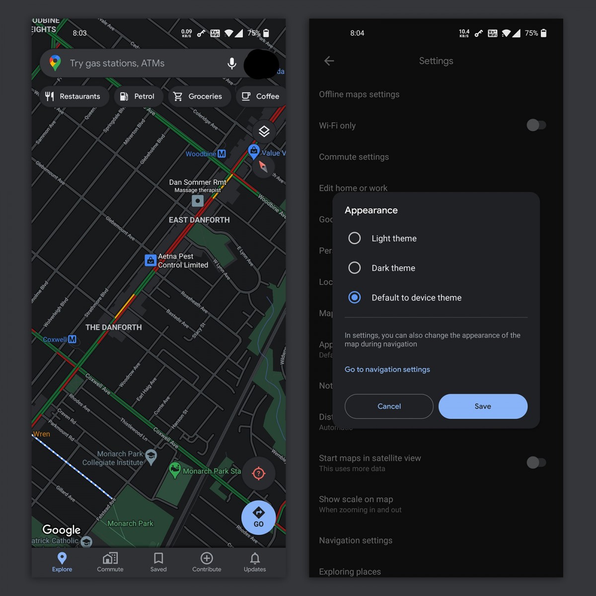 Google Maps - Display modes and further features · GEOG5870/1M