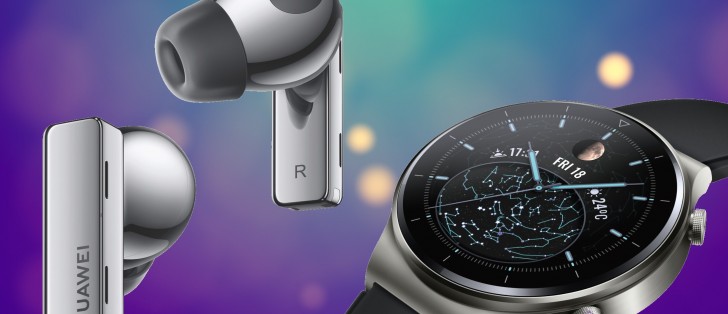 New render shows Huawei FreeBuds Pro in Silver Watch GT2 Pro also