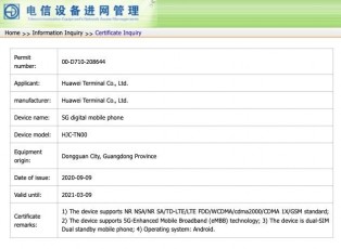 Huawei Nova series certifications