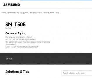 صفحات دعم Samsung Galaxy Tab A7 2020
