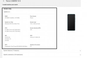 Tecno Camon 16 S at the Google Play Console