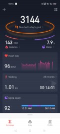 Amazfit Bip S Lite data and settings in Zepp for Android
