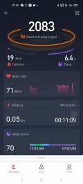 Amazfit Neo data and settings in Amazfit's Android app