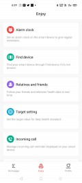 Amazfit Neo data and settings in Amazfit's Android app