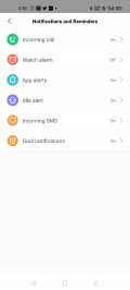 Amazfit Neo data and settings in Amazfit's Android app