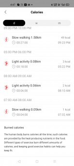 Steps and calories data