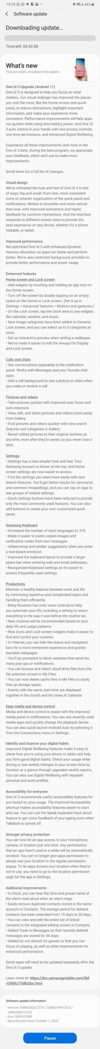 Samsung Galaxy S20, S20+ and S20 Ultra in the US now also getting One UI 3.0 beta