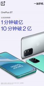 OnePlus 8T sold CNY 200 million worth phones in 10 minutes