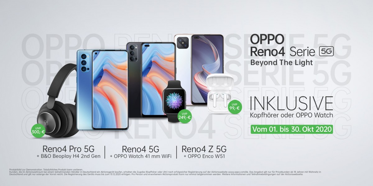 Oppo brings three Reno4 5G smartphones to Europe