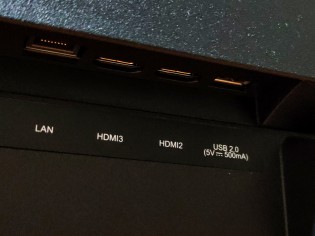 Connectivity ports at the bottom of the back of the Realme Smart TV