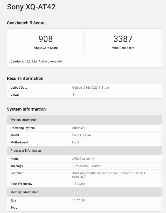 Sony Xperia 1 II with 12GB RAM benchmarked ahead of global rollout