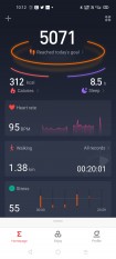 Amazfit Bip U data and settings in Amazfit's Android app