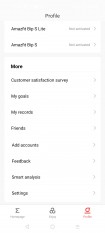 Amazfit Bip U data and settings in Amazfit's Android app