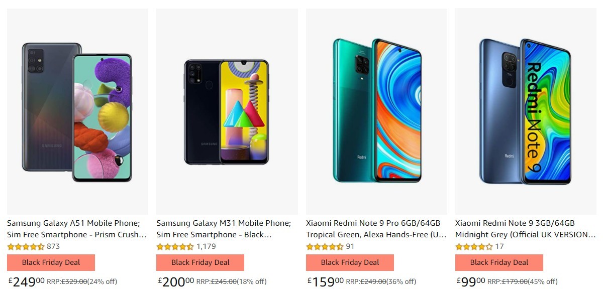 Amazon UK discounts select Samsung, Xiaomi, OnePlus and Google phones for Black Friday Week ...