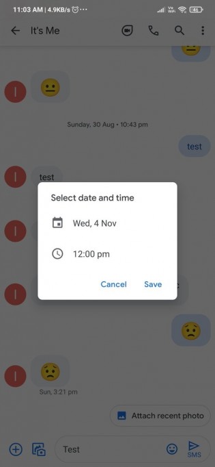 You can choose a predefined time or select a date and time of your preference