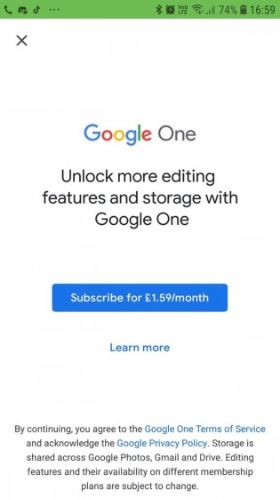 L'Achat D'Un Abonnement À Google One Déverrouille Les Fonctionnalités D'Édition Sur Google Photos