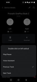 OnePlus Buds UI is integrated within the Bluetooth settings