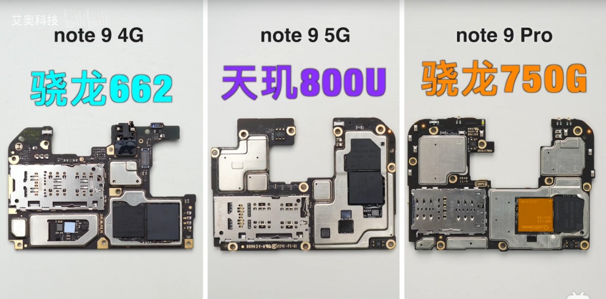 Redmi Note 9 series teardown reveals differences between the 4G and 5G models