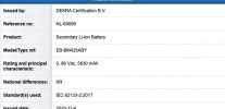 Samsung EB-BM425ABY certifications