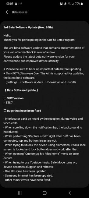 One UI 3.0 beta for Galaxy S20