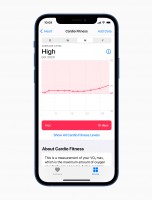 Apple Watch cardio fitness and Fitness+ interface