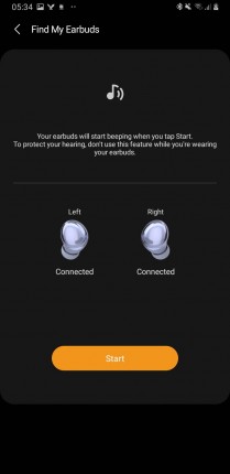 Galaxy Buds Pro features within Galaxy Wearable app