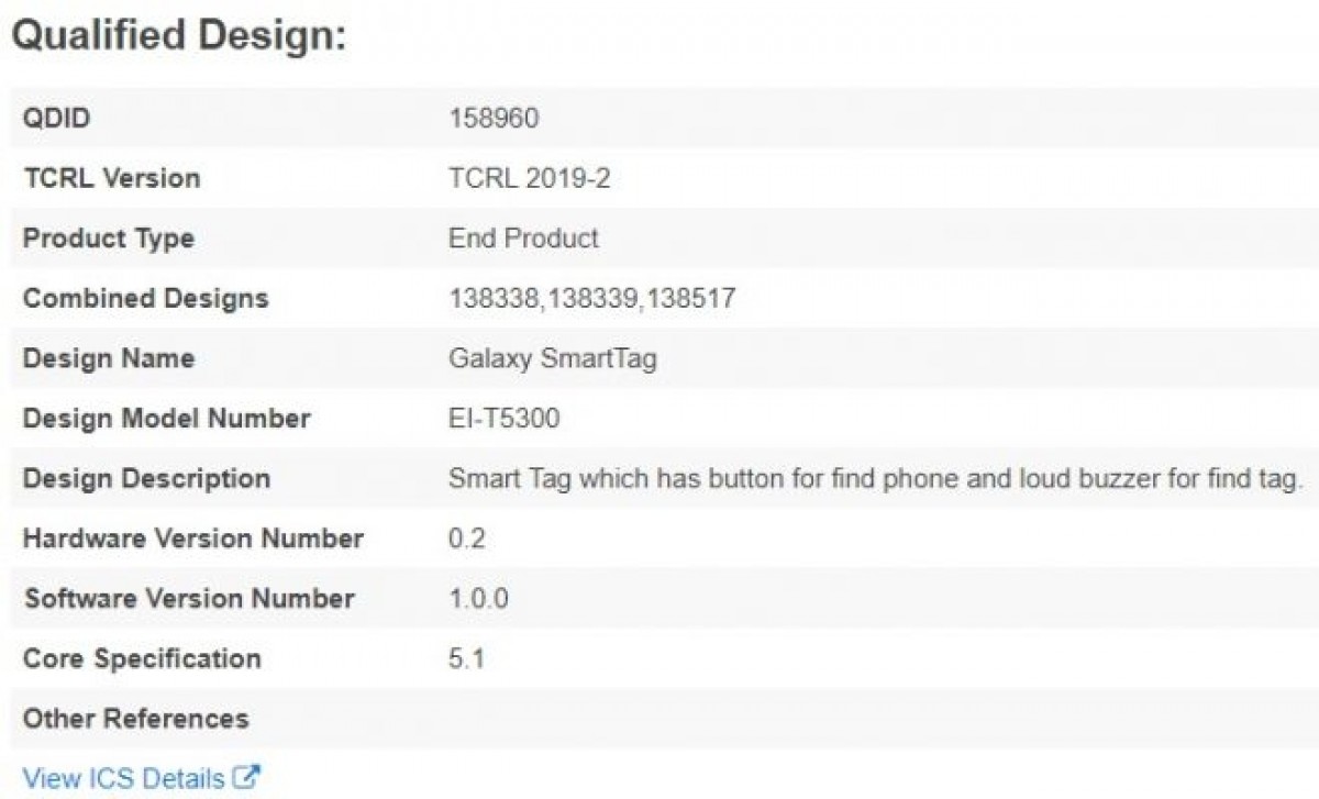 Samsung Galaxy Smart Tag Bluetooth Tracker Details Surface Gsmarena Com News