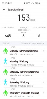 Exercise logs