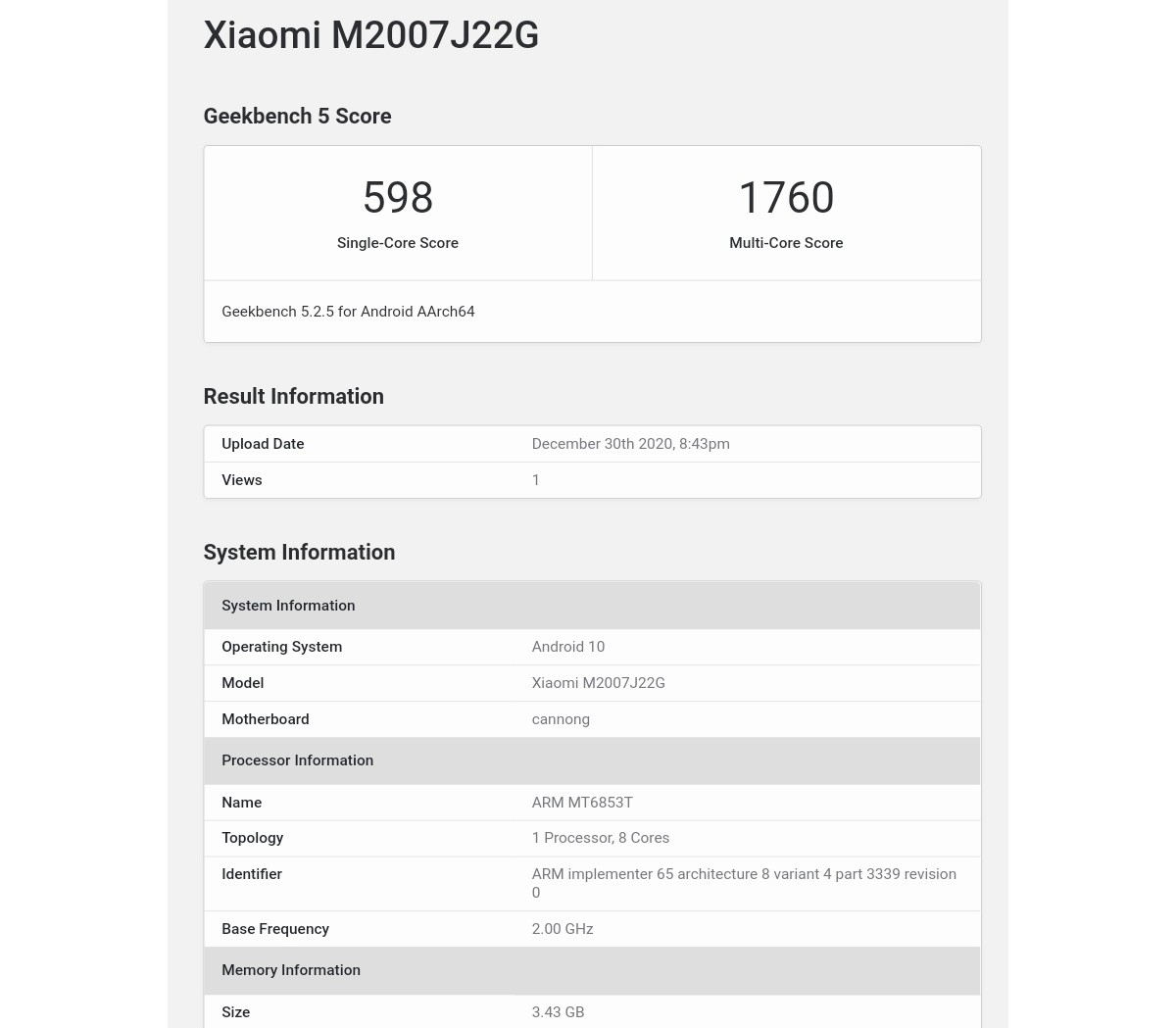 redmi note 9t antutu score