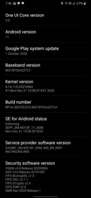 One UI 3.0 beta for Galaxy M31