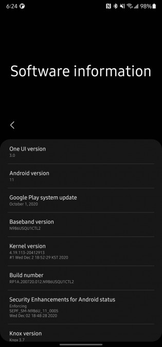 Android 11-based One UI 3.0 stable update for Note20 Ultra 5G