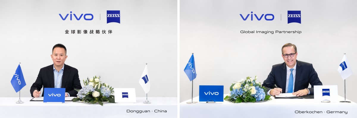 Spark Ni, Senior Vice President & CMO of vivo (left) and Joerg Schmitz, Head of ZEISS Consumer Products (right), announce global imaging partnership
