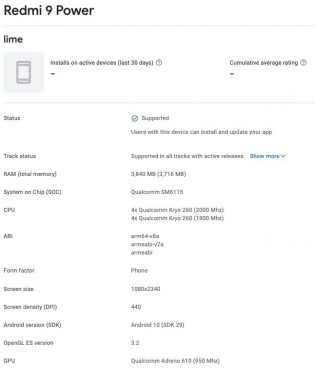 Xiaomi Redmi 9 Power Technical Specifications