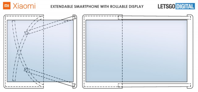 Xiaomi rollable smartphone patent sketch