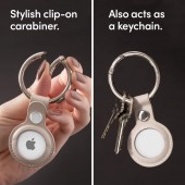Cyill keyring for AirTag, in black and beige vegan leather