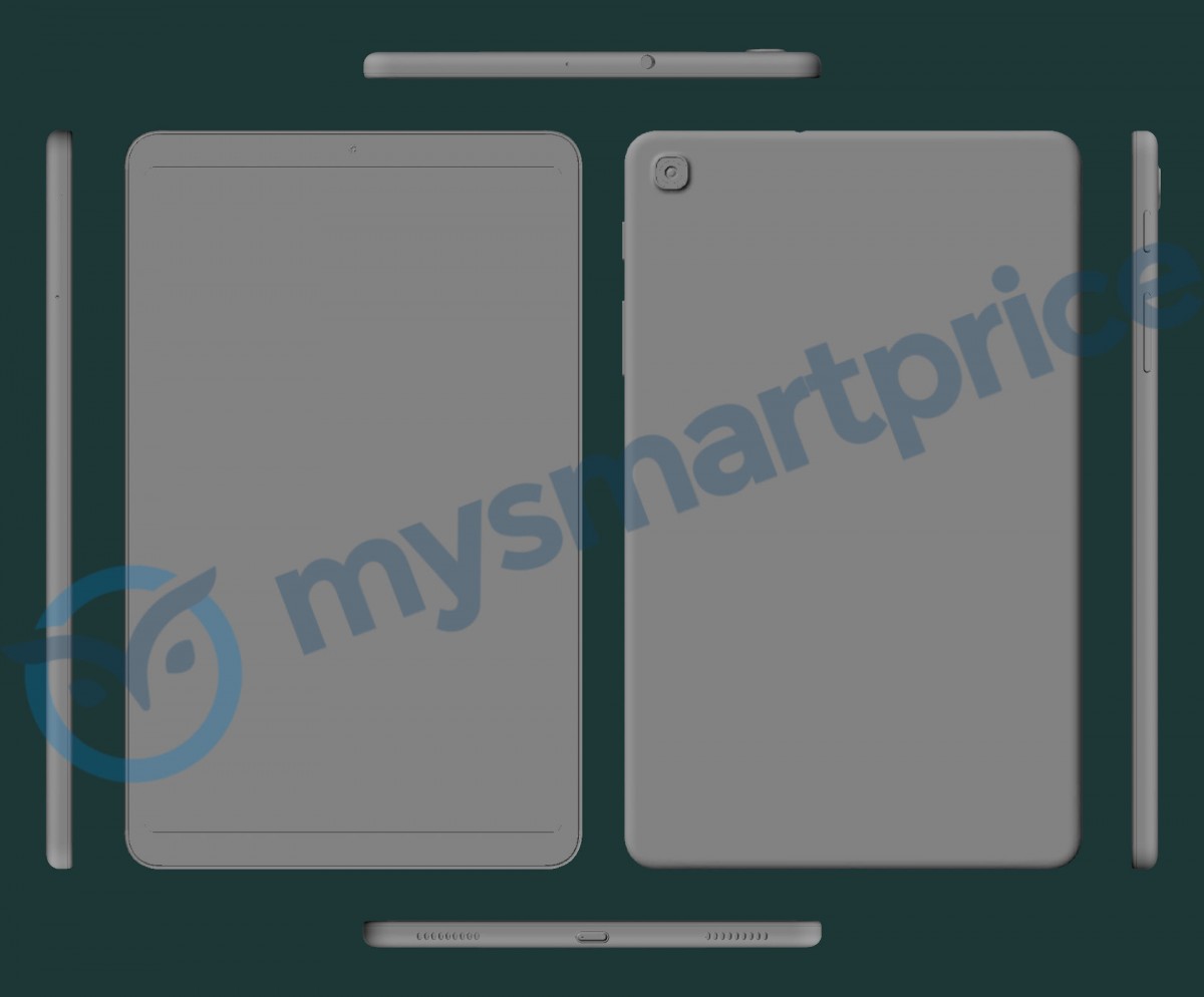 Samsung Galaxy Tab A 8.4 (2021) surfaces in rough CAD-based renders