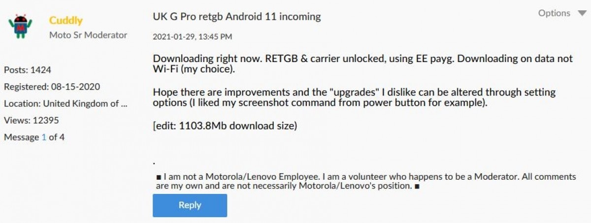 The Motorola Moto G Pro is now getting an Android 11 update