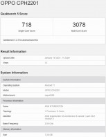 Reno5 Pro 5G Cph2201 Geekbench Et Certitifactions