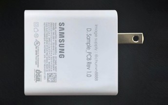 65W USB-C charger for Samsung photographed