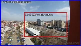 A comparison in the field of view captured by LG G5's wide and ultra wide cameras