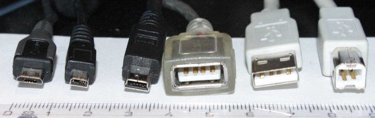 Various USB connectors, including some less common ones