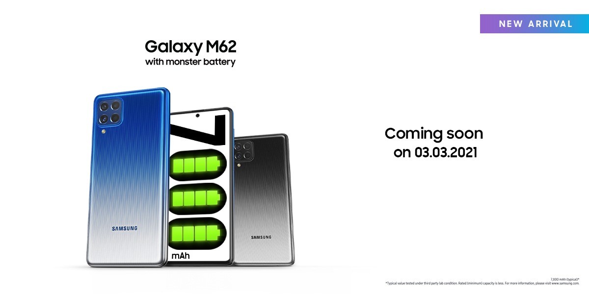 Samsung Galaxy M62 is the F62 for the rest of the world, launching on March 3