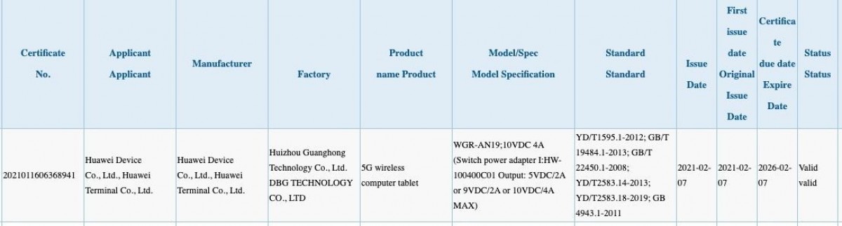 Huawei's MatePad Pro 2 5G gets 3C certification with 40W charging