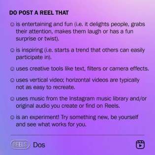 Instagram Reels Dos and Dont's