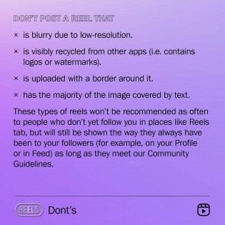 Instagram Reels Dos and Dont's