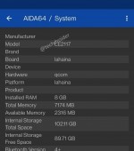 OnePlus 9 specs shown in  AIDA64 screenshots