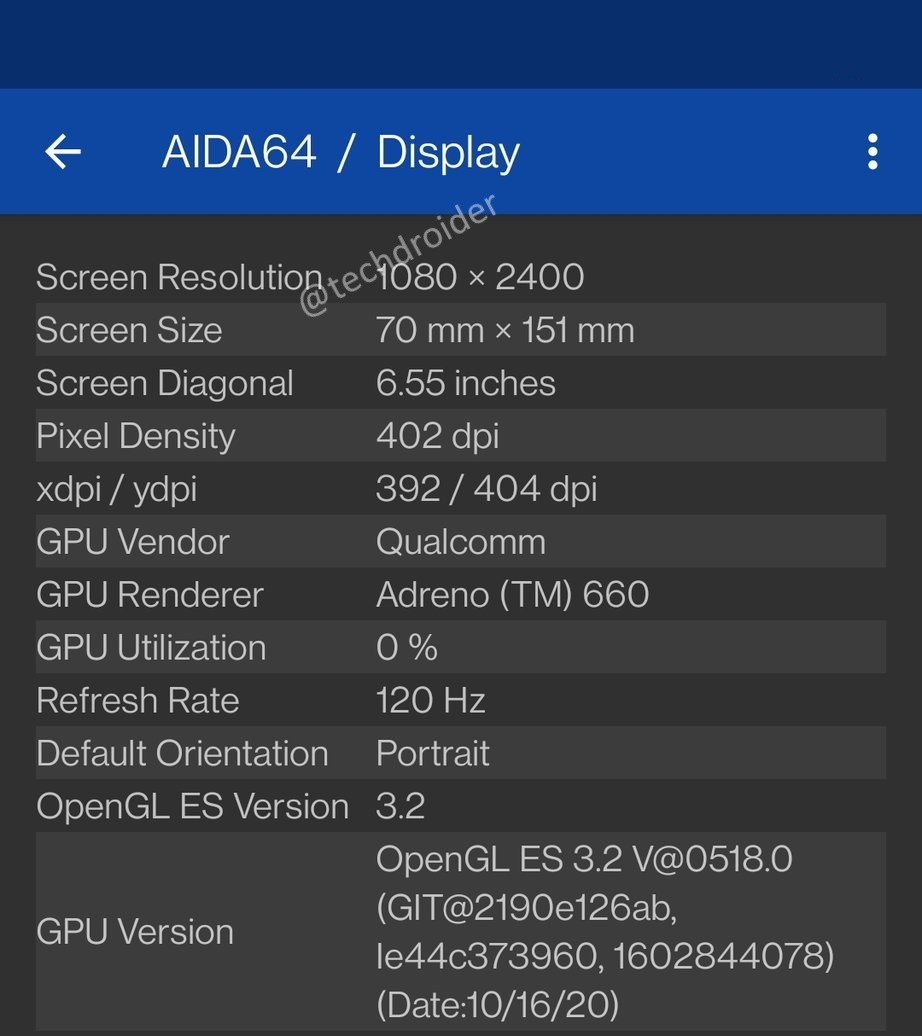 Key Oneplus 9 Specs Confirmed In Aida64 Screenshots Gsmarena Com News